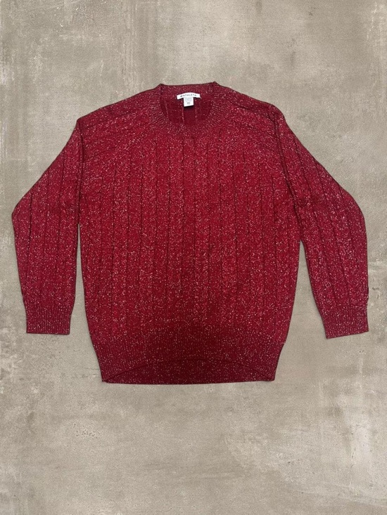 Athleta Sweaters - Athleta Red Metallic Knit Sweater XXS Sparkle Crewneck